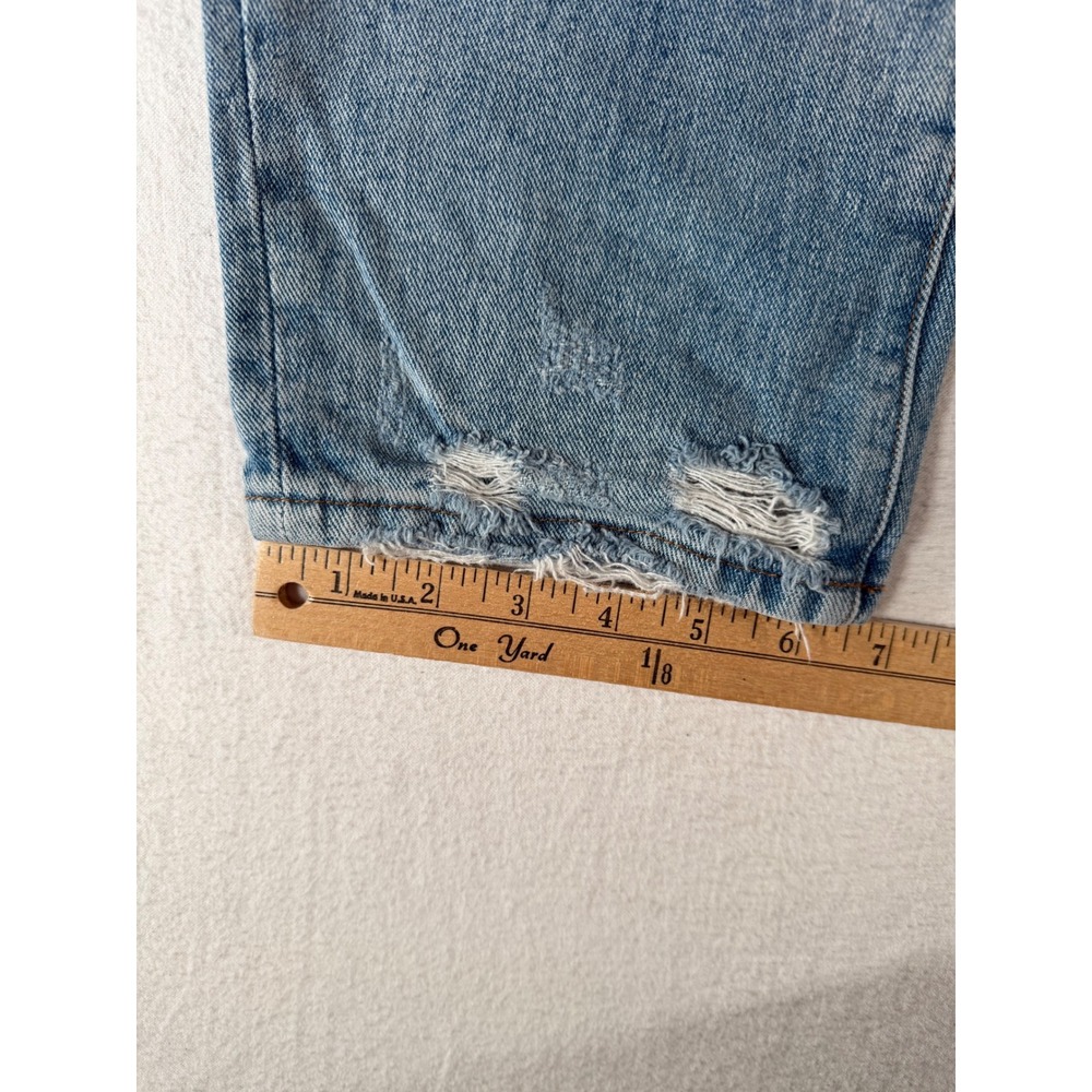 Vervet Los Angeles High Rise Straight Distressed Jeans Light Wash VT1099 Size 32 - Picture 12 of 12